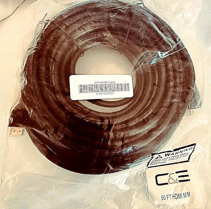 Male to Male 50 foot HDMI Cable with Gold-Plated Connectors - Black-DiecastModeler.com