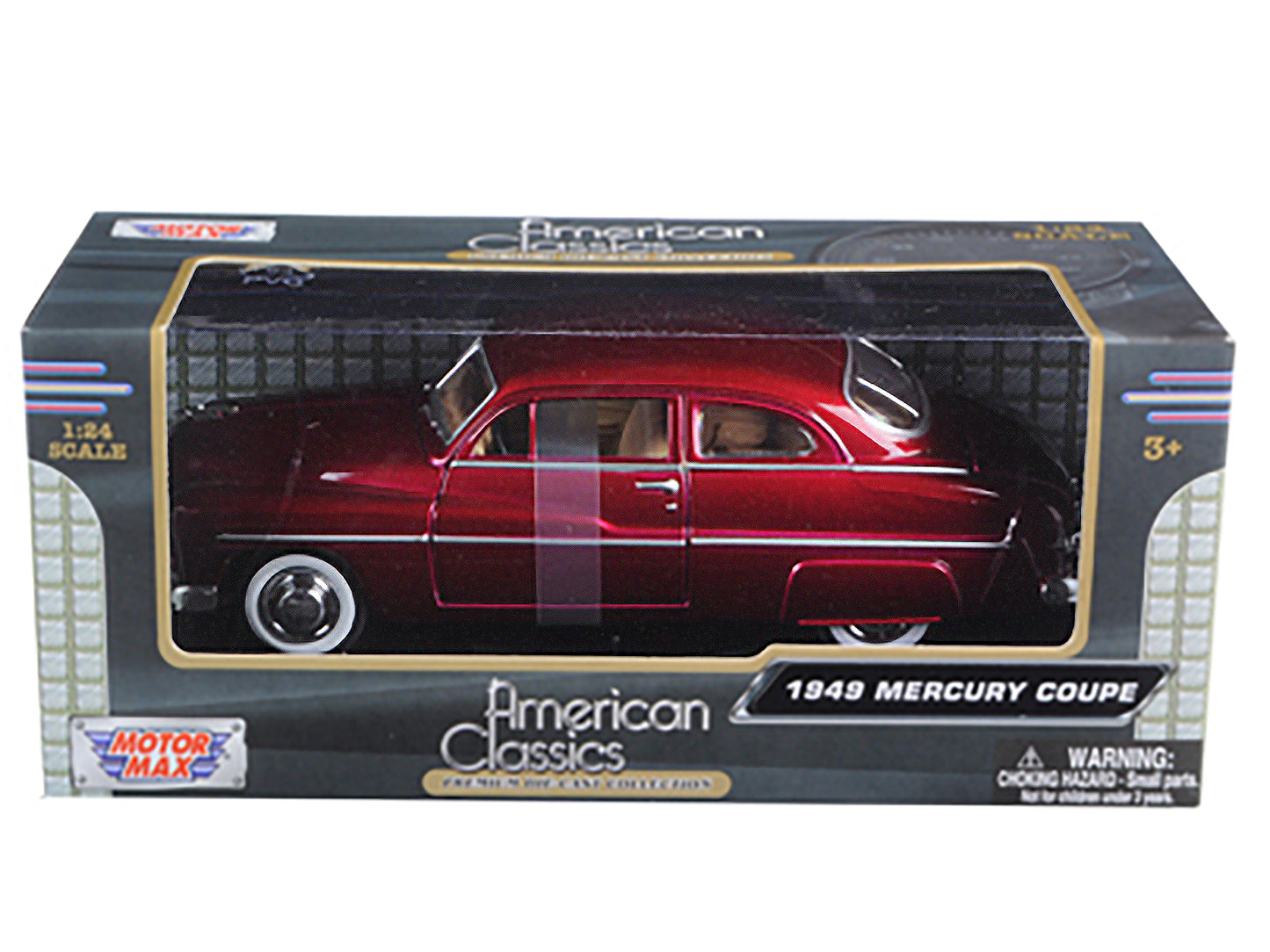 1949 Mercury Red 1/24 Diecast Model Car by Motormax-DiecastModeler.com
