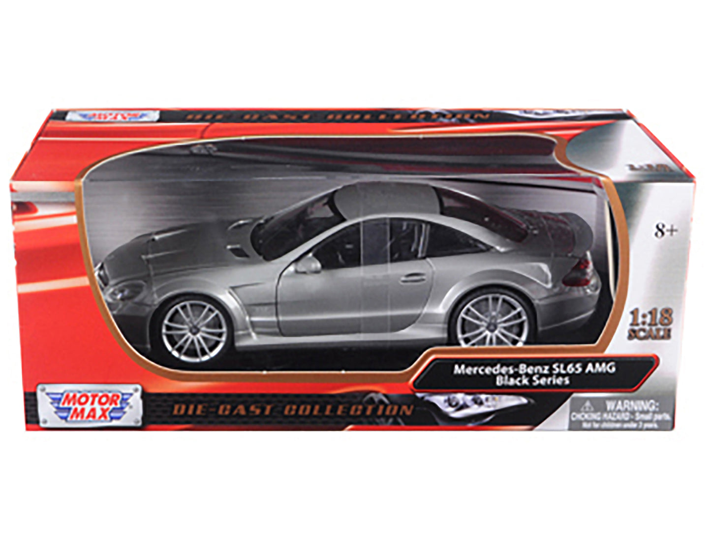 Mercedes SL65 AMG Black Series (R230) Grey 1/18 Diecast Model Car by Motormax