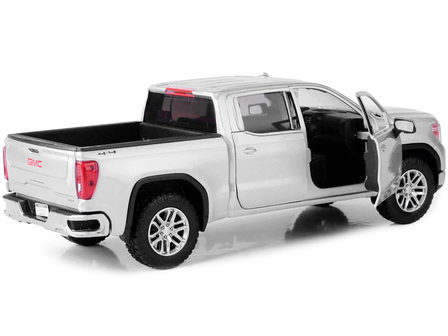 2019 GMC Sierra 1500 SLT Crew Cab Pickup Truck Silver Metallic 1/24-1/27 Diecast Model Car by Motormax