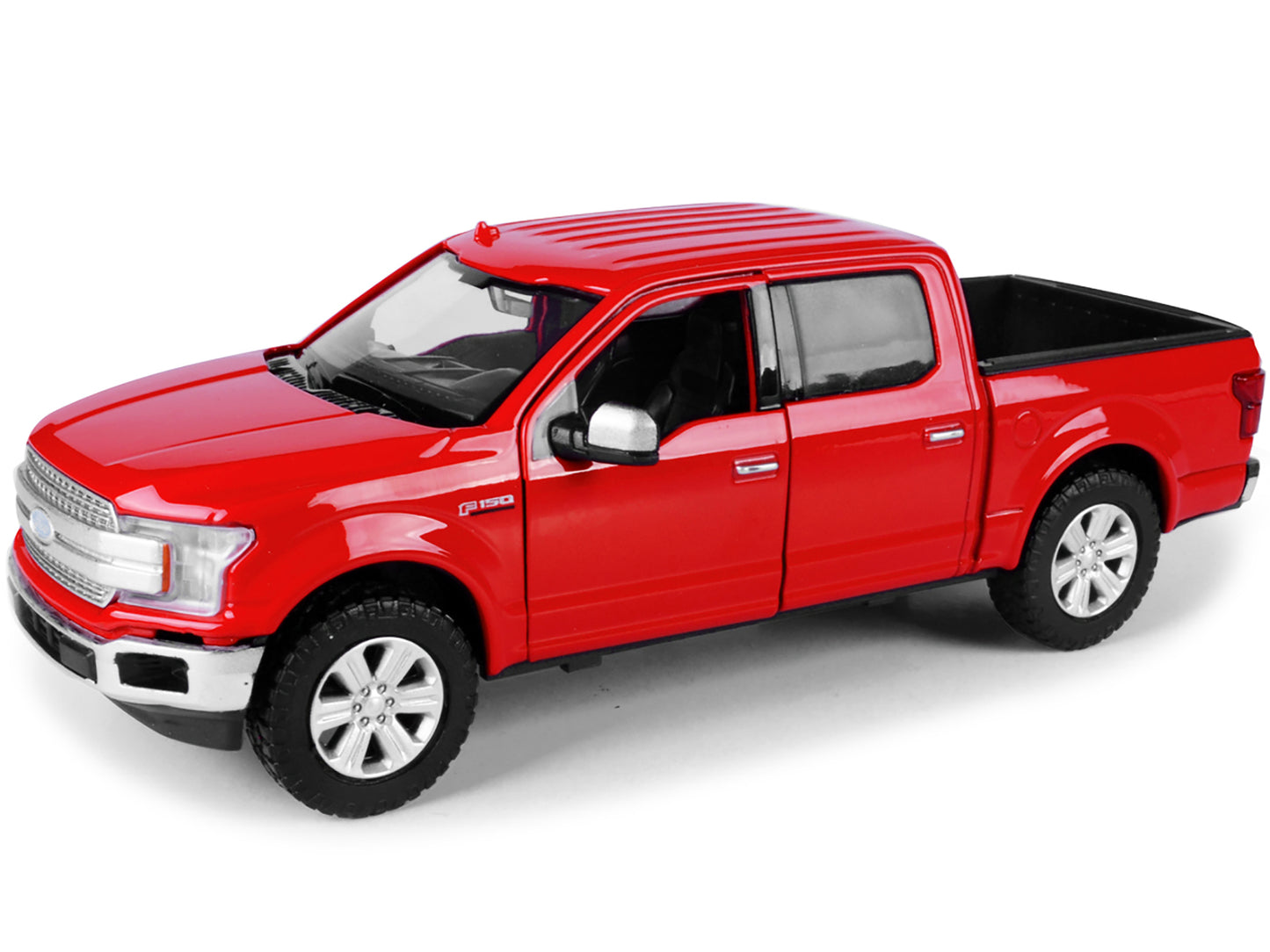 2019 Ford F-150 Lariat Crew Cab Pickup Truck Red 1/24-1/27 Diecast Model Car by Motormax-DiecastModeler.com