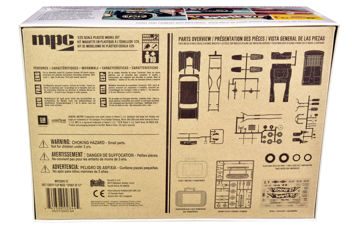 Skill 2 Model Kit 1957 Chevrolet Gasser Flip Nose "Spirit of 57" 1/25 Scale Model by MPC-DiecastModeler.com