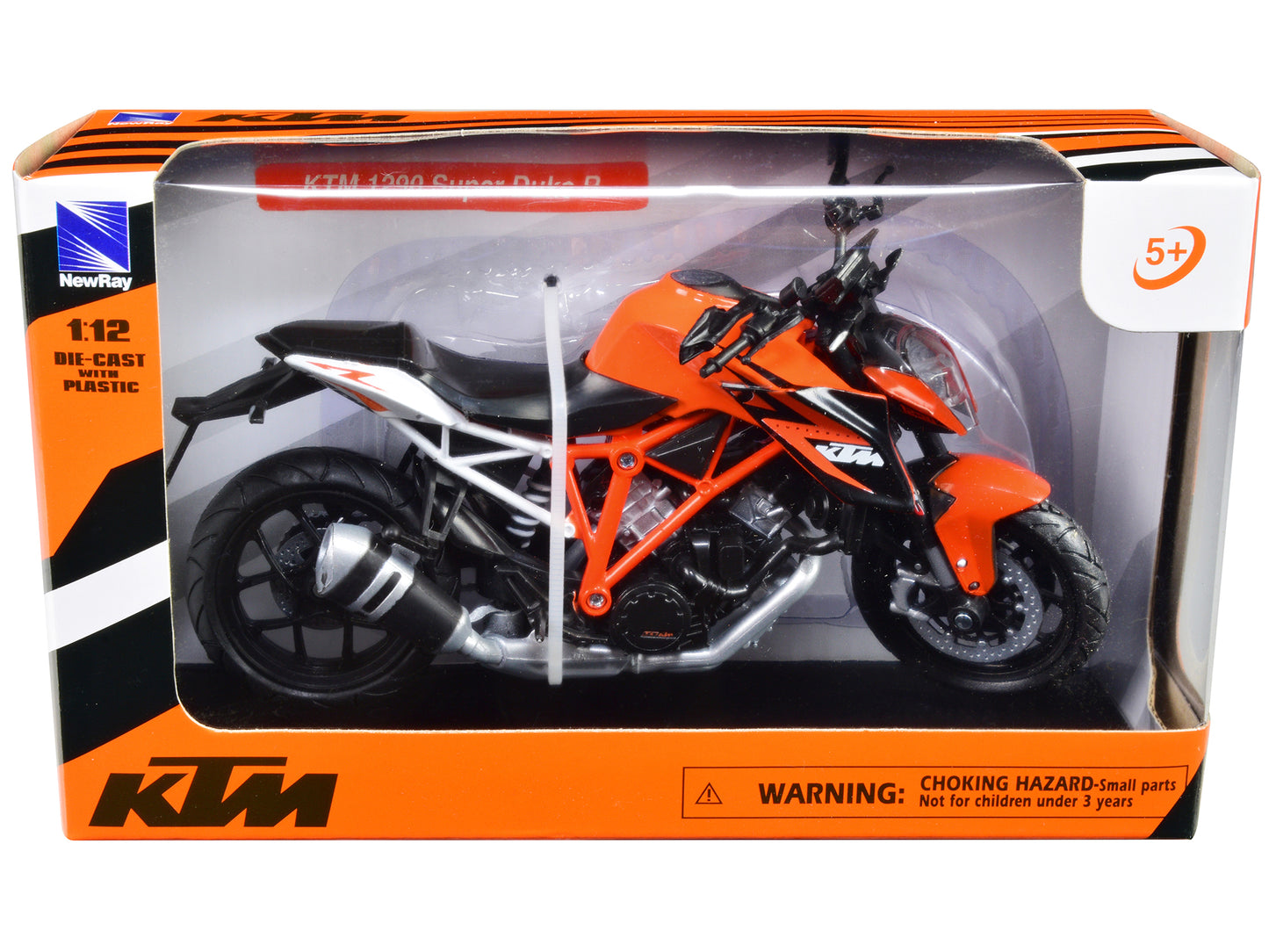 KTM 1290 Super Duke R Motorcycle Orange 1/12 Diecast Model by New Ray-DiecastModeler.com