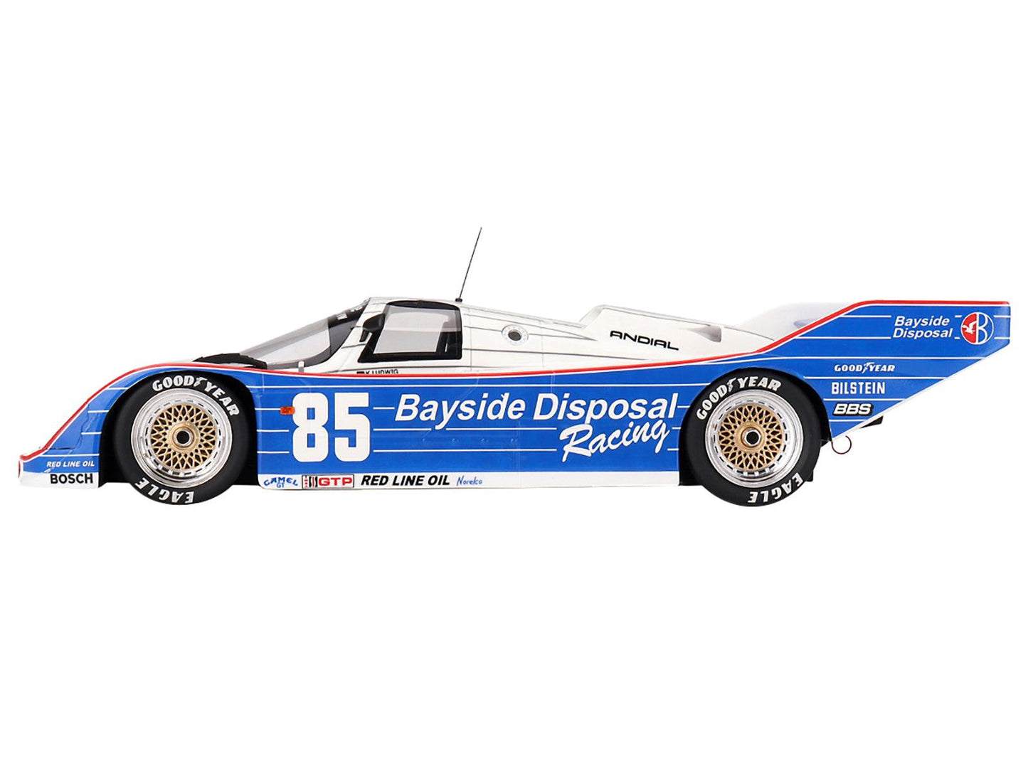 Porsche 962 #85 Klaus Ludwig "Bayside Disposal Racing" Winner "IMSA Laguna Seca 300 Kilometres" (1987) 1/18 Model Car by Top Speed-DiecastModeler.com