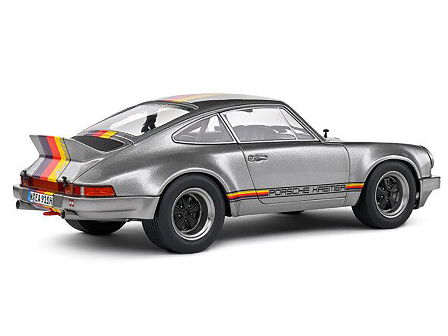 1973 Porsche 911 RSR "Kremer" Silver Metallic with Stripes 1/18 Diecast Model Car by Solido
