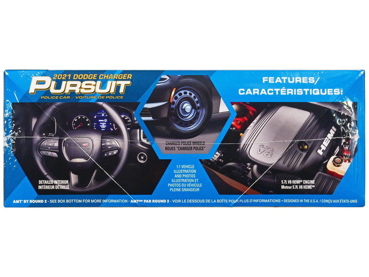 Skill 2 Model Kit 2021 Dodge Charger Pursuit Police Car 1/25 Scale Model by AMT-DiecastModeler.com