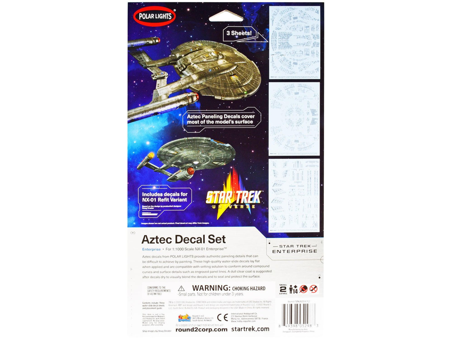 "Star Trek Universe" Aztec Decal Pack for NX-01 Enterprise Ship in 1/1000 Scale by Polar Lights-DiecastModeler.com