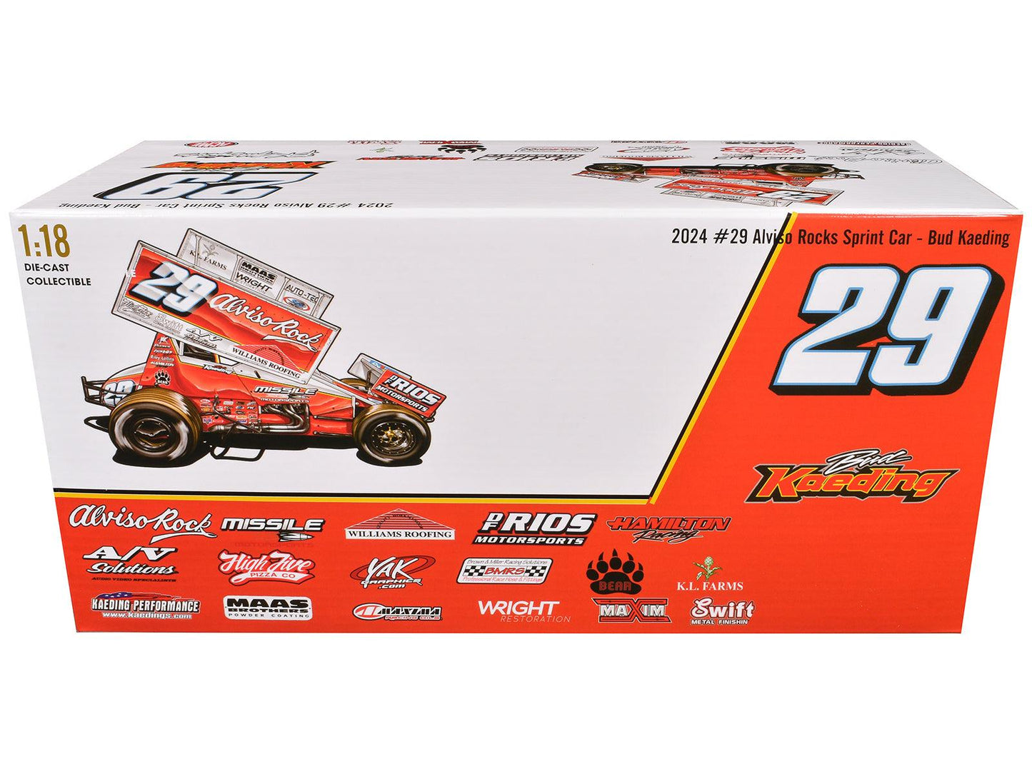 Winged Sprint Car #29 Bud Kaeding "Missile Motorsports" BK Motorsports (2024) 1/18 Diecast Model Car by ACME-DiecastModeler.com