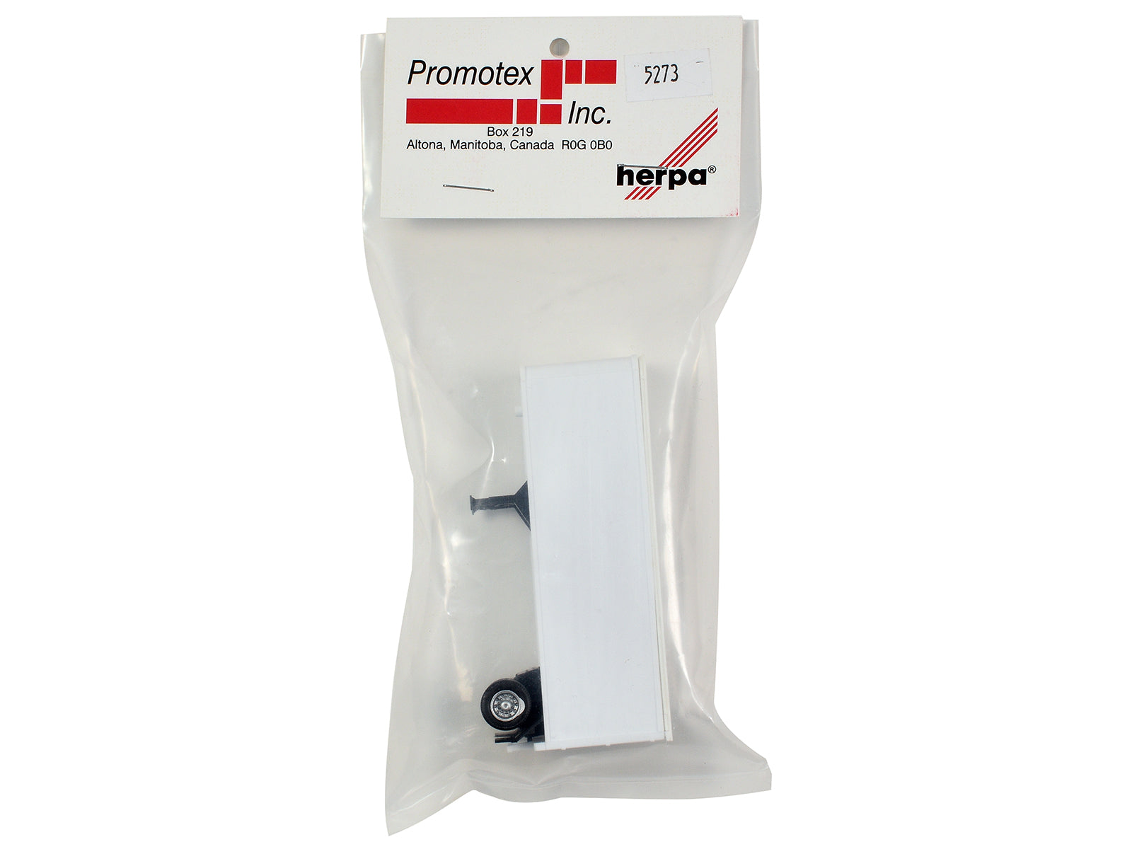 27ft Single-Axle Trailer (No Converter Dolly) White 1/87 (HO) Plastic Model by Promotex-DiecastModeler.com