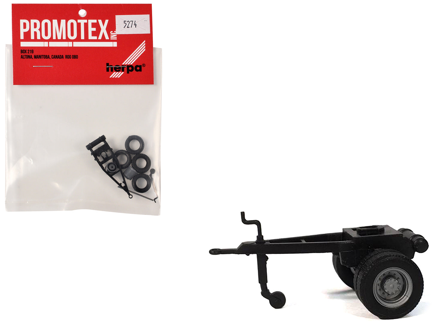 Single-Axle Converter Dolly 1/87 (HO) Plastic Model by Promotex-DiecastModeler.com