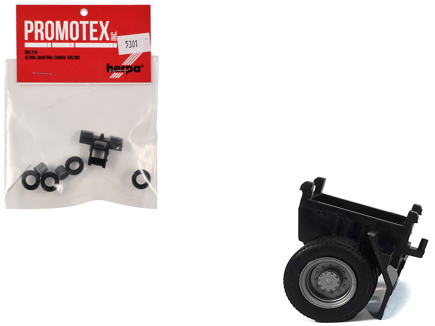 Single Axle Trailer Chassis 1/87 (HO) Plastic Model by Promotex-DiecastModeler.com