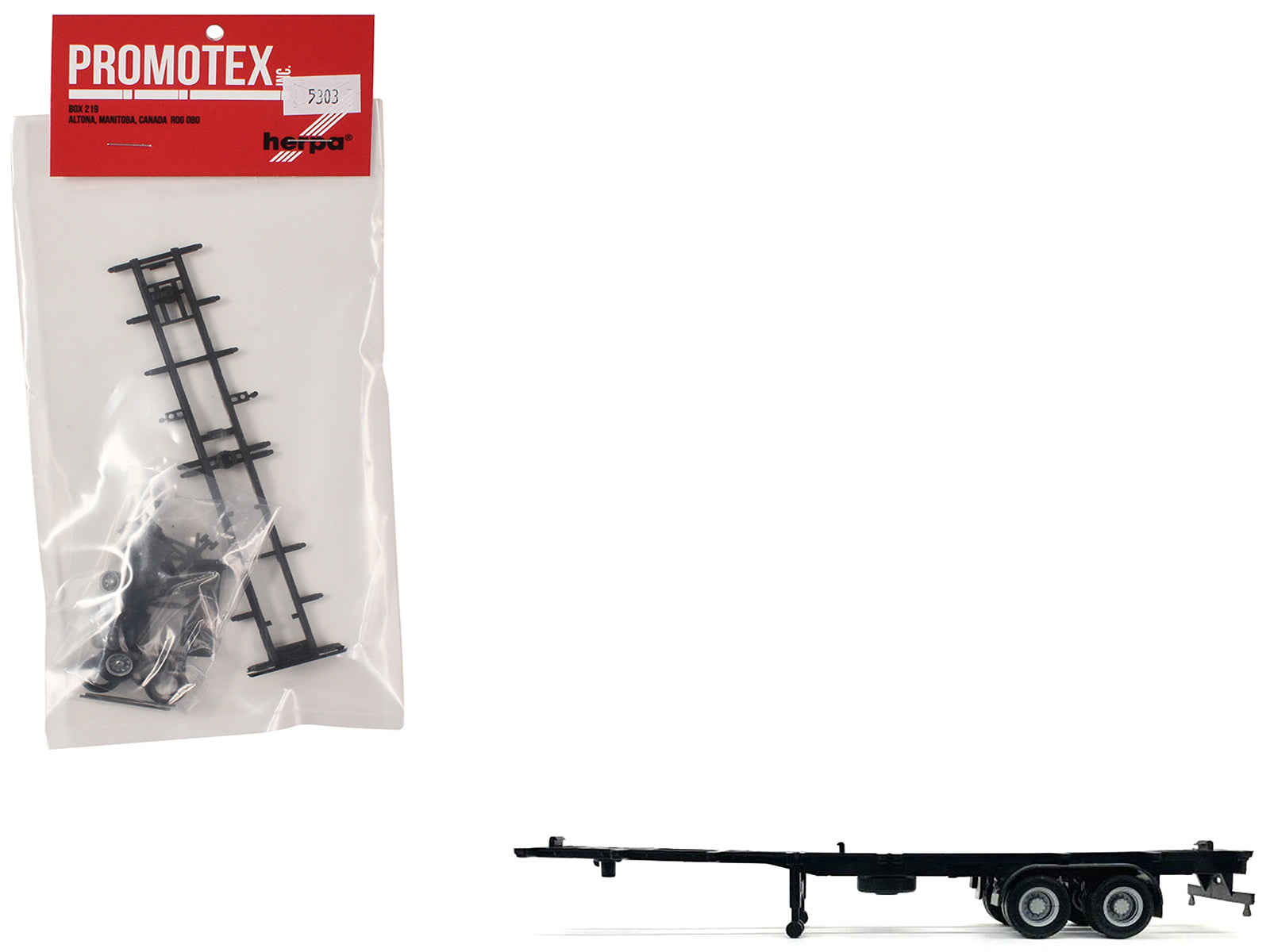 Container Chassis for 2-Axle 40ft Trailer 1/87 (HO) Plastic Model by Promotex-DiecastModeler.com