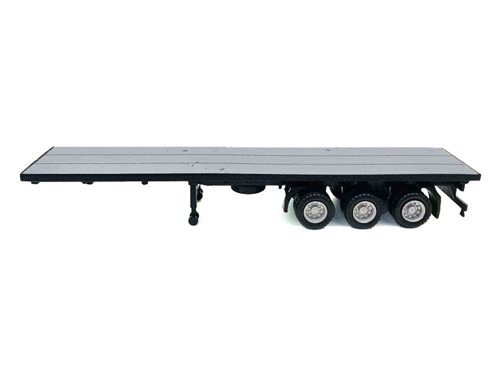 40ft 3-Axle Flatbed Trailer Gray Top 1/87 (HO) Plastic Model by Promotex-DiecastModeler.com