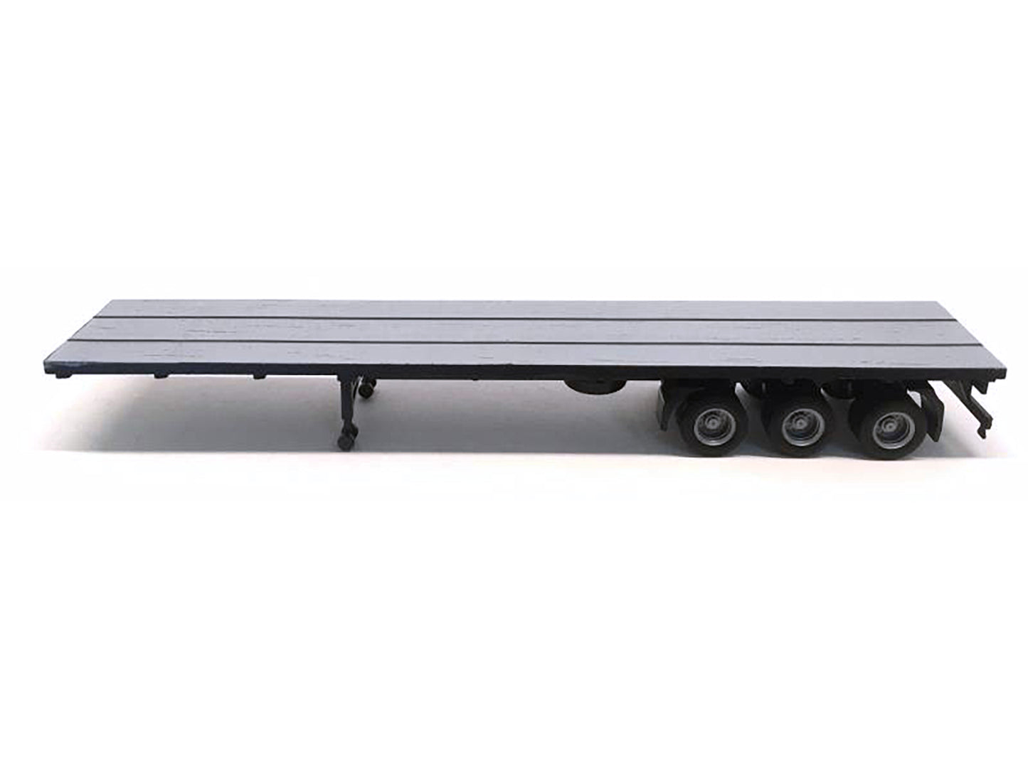 48ft 3-Axle Flatbed Trailer Gray Top 1/87 (HO) Plastic Model by Promotex-DiecastModeler.com
