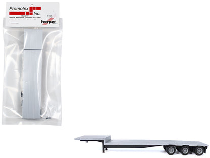 3-Axle Dropdeck Flatbed Trailer Silver Top 1/87 (HO) Plastic Model by Promotex-DiecastModeler.com
