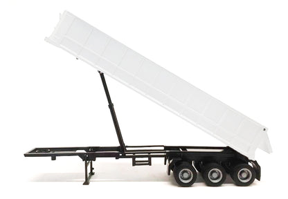 3-Axle Dump Trailer White 1/87 (HO) Plastic Model by Promotex