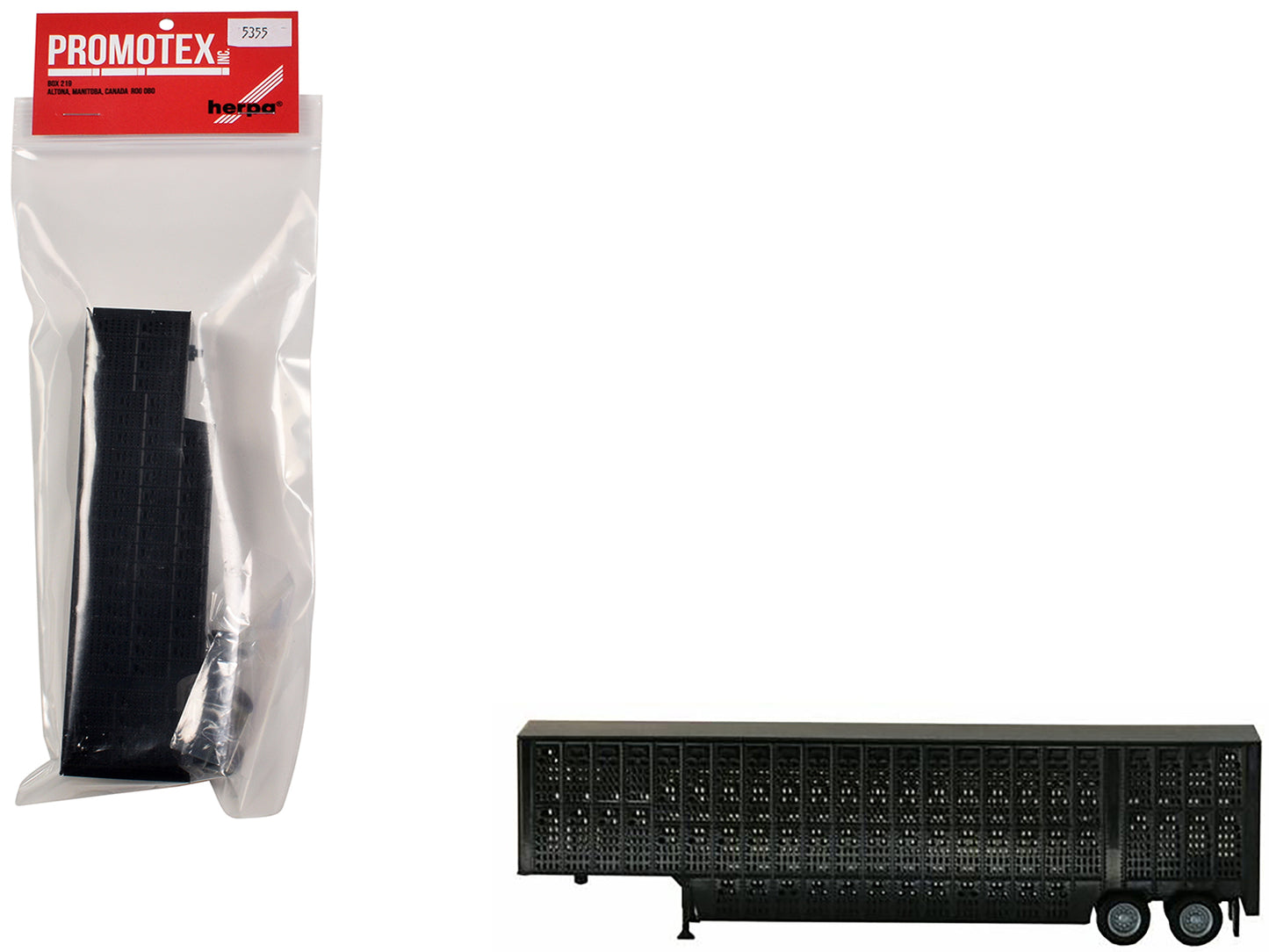 Livestock Trailer Black 1/87 (HO) Plastic Model by Promotex-DiecastModeler.com