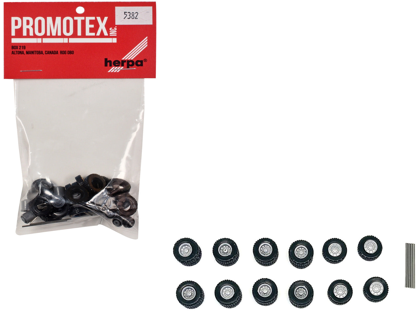 All-Terrain Wheel Sets (2 Front and 4 Rear) 1/87 (HO) Plastic Model by Promotex-DiecastModeler.com