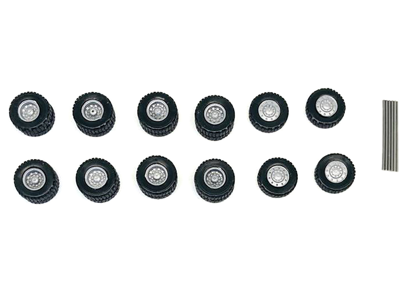 All-Terrain Wheel Sets (2 Front and 4 Rear) 1/87 (HO) Plastic Model by Promotex-DiecastModeler.com