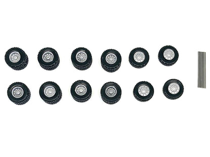 All-Terrain Wheel Sets (2 Front and 4 Rear) 1/87 (HO) Plastic Model by Promotex-DiecastModeler.com