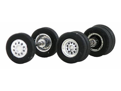 Chrome Wheel Sets (2 Front and 4 Rear) 1/87 (HO) Plastic Model by Promotex-DiecastModeler.com