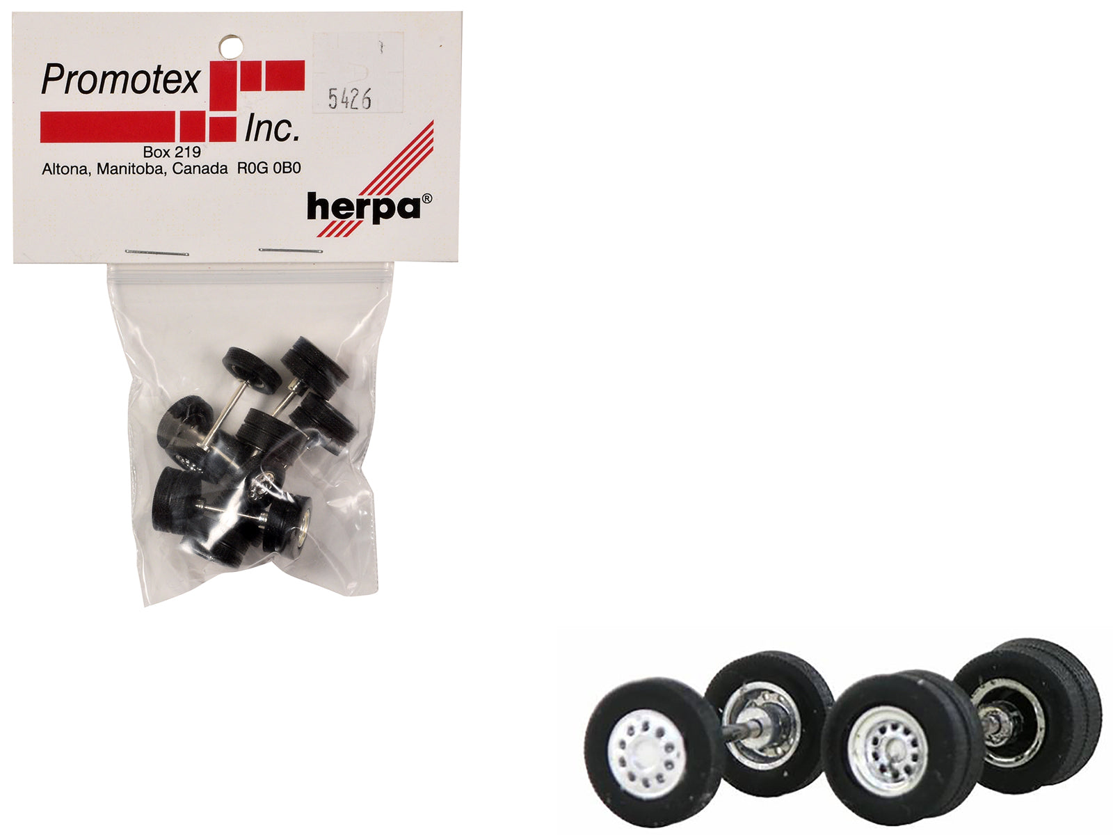 Chrome Wheel Sets (2 Front and 4 Rear) 1/87 (HO) Plastic Model by Promotex-DiecastModeler.com