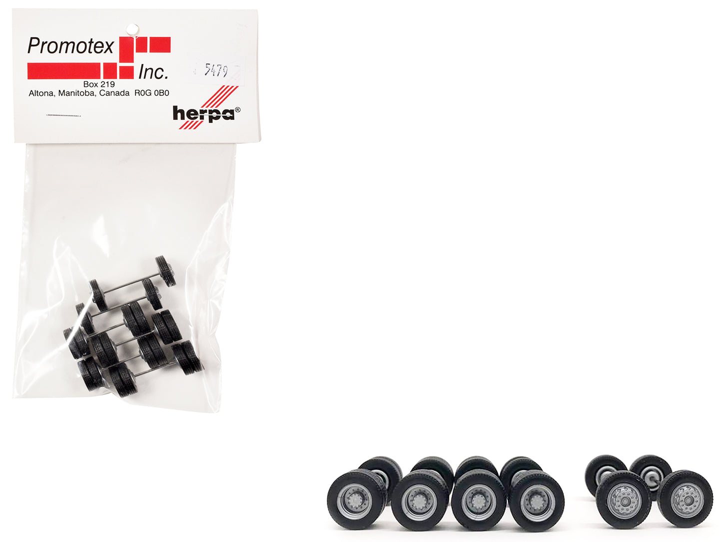 Planetary Hubs Wheel Set (2 Front and 4 Rear) 1/87 (HO) Plastic Model by Promotex