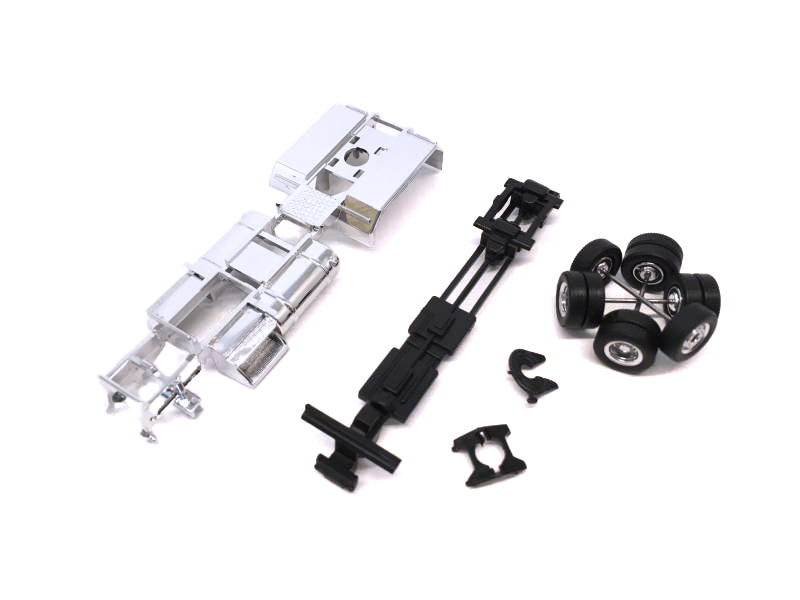 Chrome Chassis Kit for Kenworth or Peterbilt Cab 1/87 (HO) Plastic Model by Promotex-DiecastModeler.com