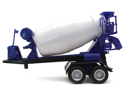 2-Axle Cement Mixer Trailer White and Blue 1/87 (HO) Plastic Model by Promotex-DiecastModeler.com