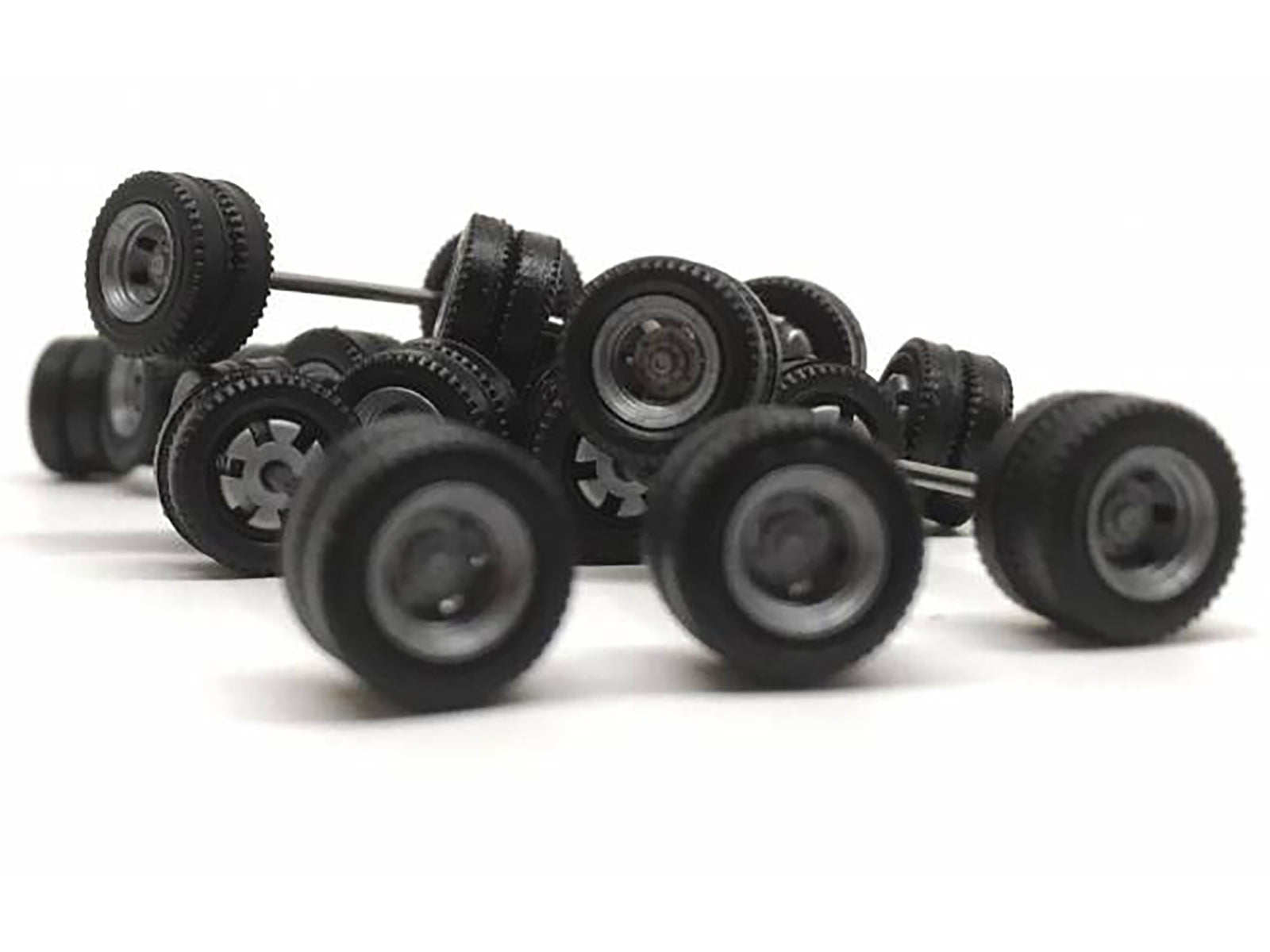 Goldhofer Trailer Wheelsets (12 Sets) 1/87 (HO) Plastic Model by Promotex-DiecastModeler.com