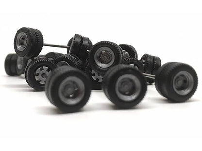 Goldhofer Trailer Wheelsets (12 Sets) 1/87 (HO) Plastic Model by Promotex-DiecastModeler.com