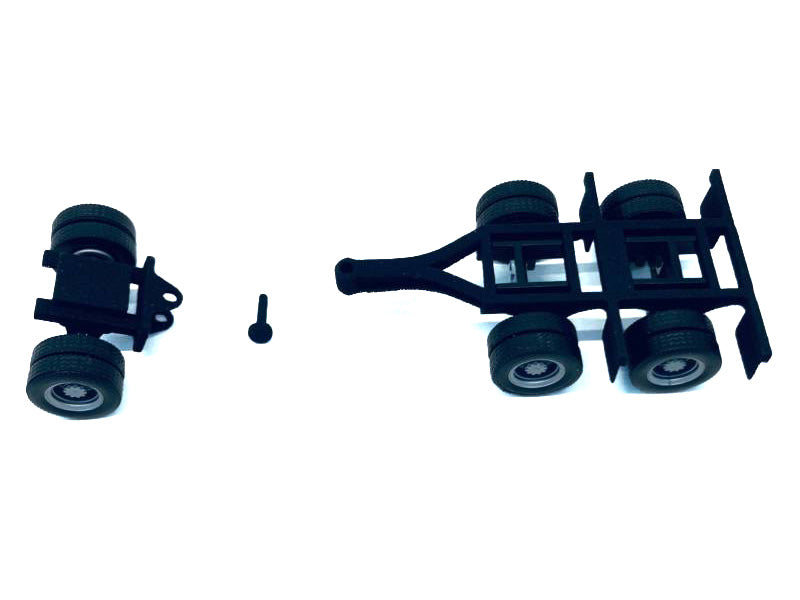 Lowboy Dual Axle Booster with Integrated Rear Axle and Fenders (2 Sets) 1/87 (HO) Plastic Model by Promotex-DiecastModeler.com