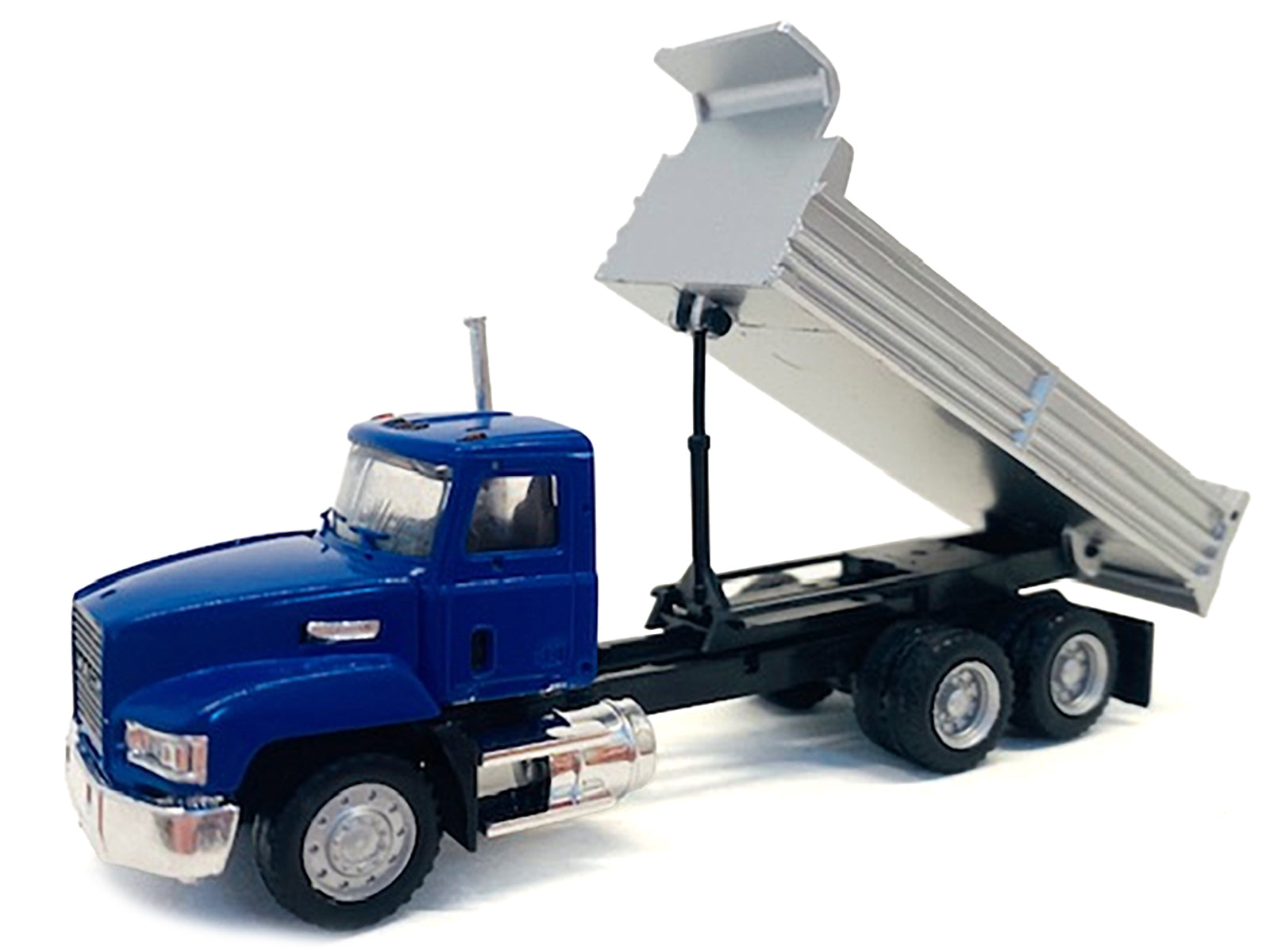 Mack Dump Truck Blue 1/87 (HO) Plastic Model Car by Promotex-DiecastModeler.com