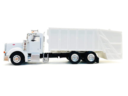 Peterbilt 367 Garbage Truck White 1/87 (HO) Plastic Model Car by Promotex-DiecastModeler.com