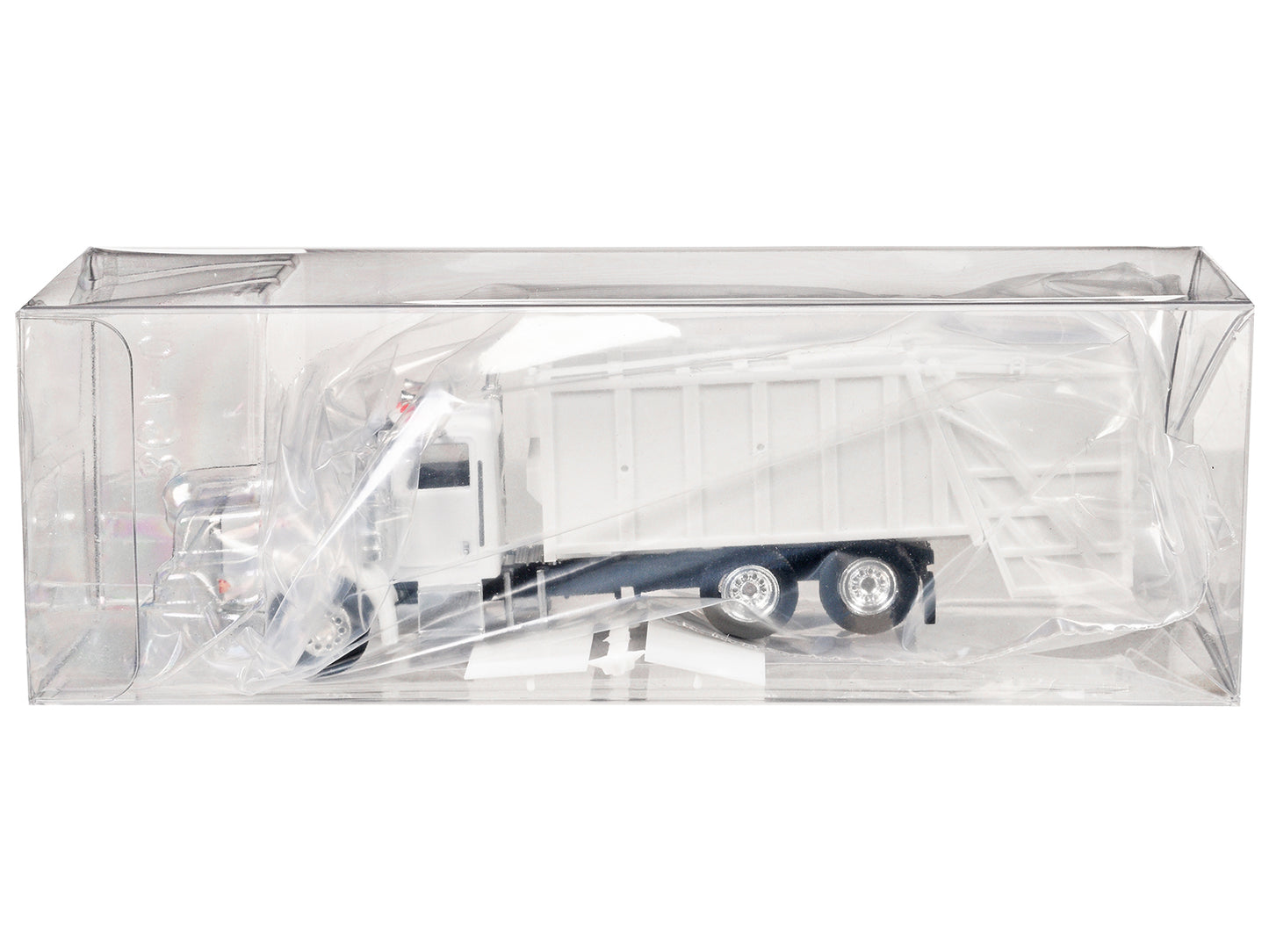 Peterbilt 367 Garbage Truck White 1/87 (HO) Plastic Model Car by Promotex-DiecastModeler.com