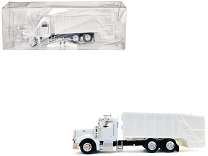 Peterbilt 367 Garbage Truck White 1/87 (HO) Plastic Model Car by Promotex-DiecastModeler.com