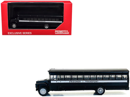 Prisoner Transport Bus Black 1/87 (HO) Plastic Model Car by Promotex-DiecastModeler.com