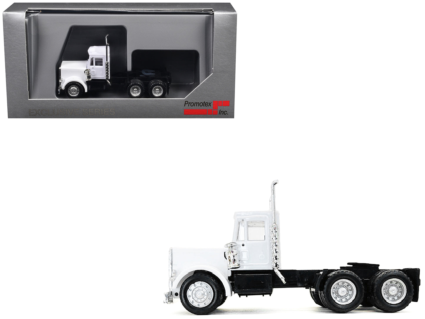 Peterbilt Short Day Cab White 1/87 (HO) Plastic Model Car by Promotex