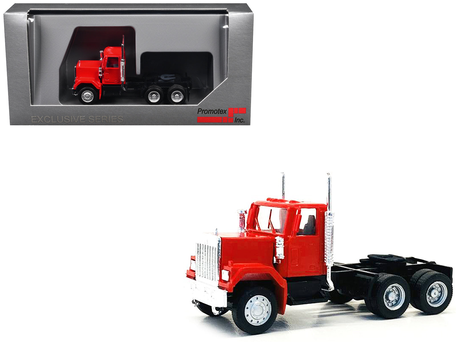 GMC Short Day Cab Red 1/87 (HO) Plastic Model Car by Promotex-DiecastModeler.com