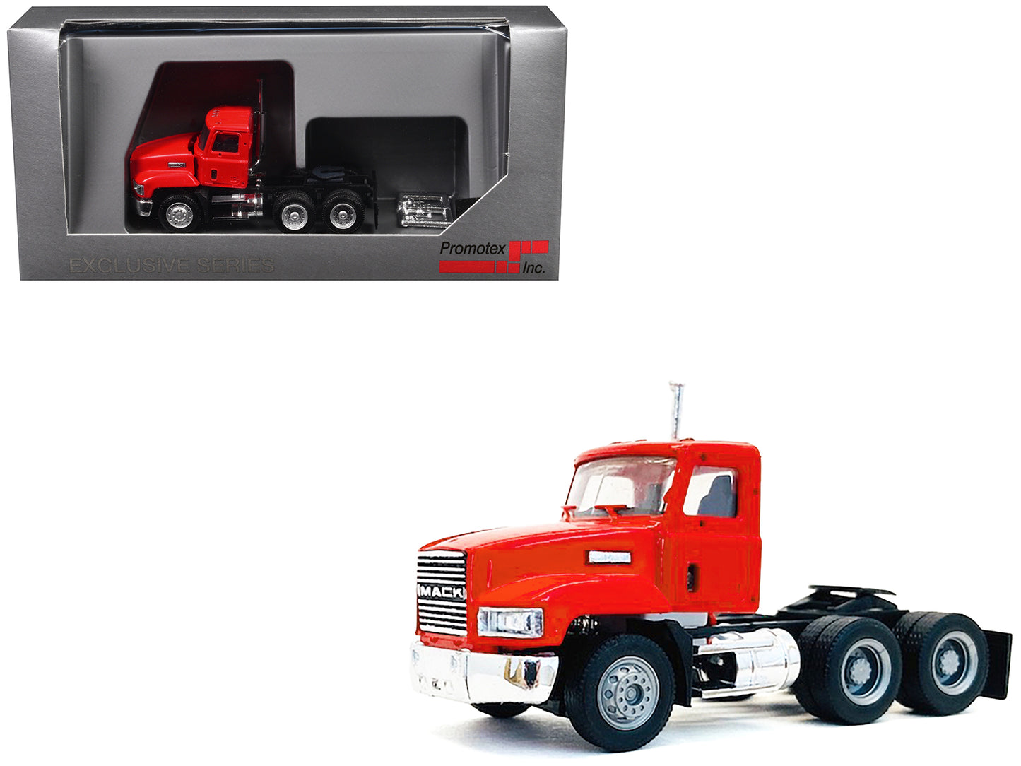 Mack 603 Short Day Cab Red 1/87 (HO) Plastic Model Car by Promotex-DiecastModeler.com