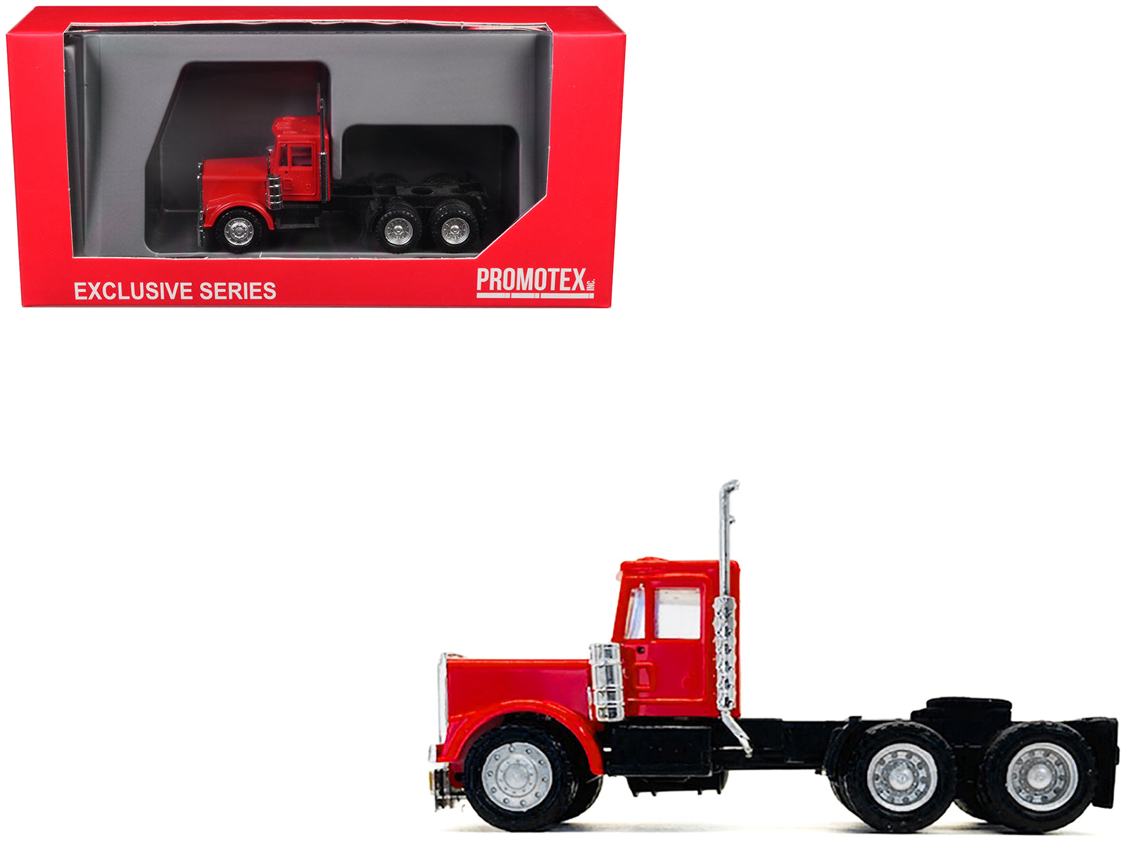 Kenworth W900 Short Day Cab "New Version" Red 1/87 (HO) Plastic Model Car by Promotex-DiecastModeler.com