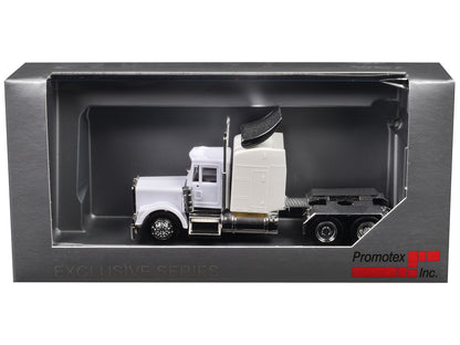 Kenworth W900 Sleeper Cab White 1/87 (HO) Plastic Model Car by Promotex-DiecastModeler.com