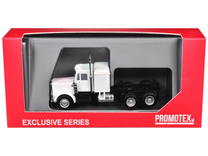 Peterbilt Long Tractor White 1/87 (HO) Plastic Model Car by Promotex-DiecastModeler.com