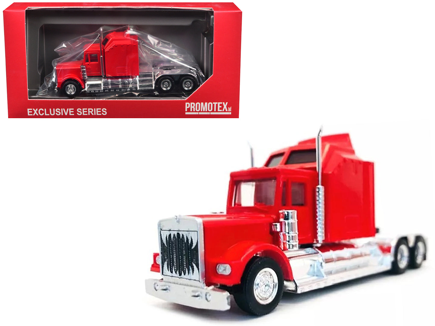 Kenworth W900 with Extra Large Sleeper Red 1/87 (HO) Plastic Model Car by Promotex-DiecastModeler.com