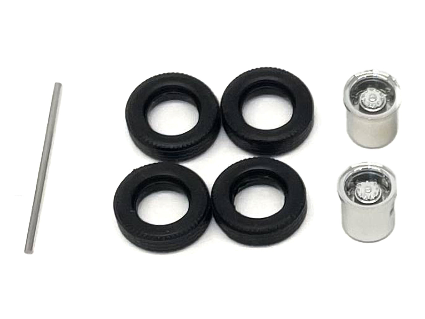 Rear Low Profile Wheelset Chrome 1/87 (HO) Plastic Model by Promotex-DiecastModeler.com