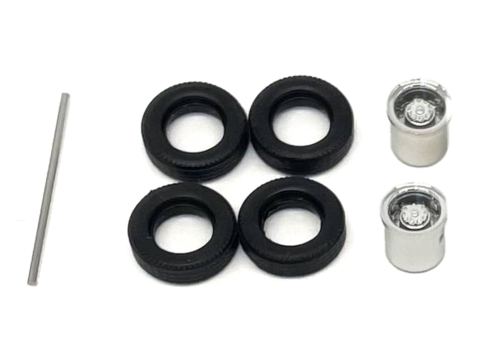 Rear Low Profile Wheelset Chrome 1/87 (HO) Plastic Model by Promotex-DiecastModeler.com