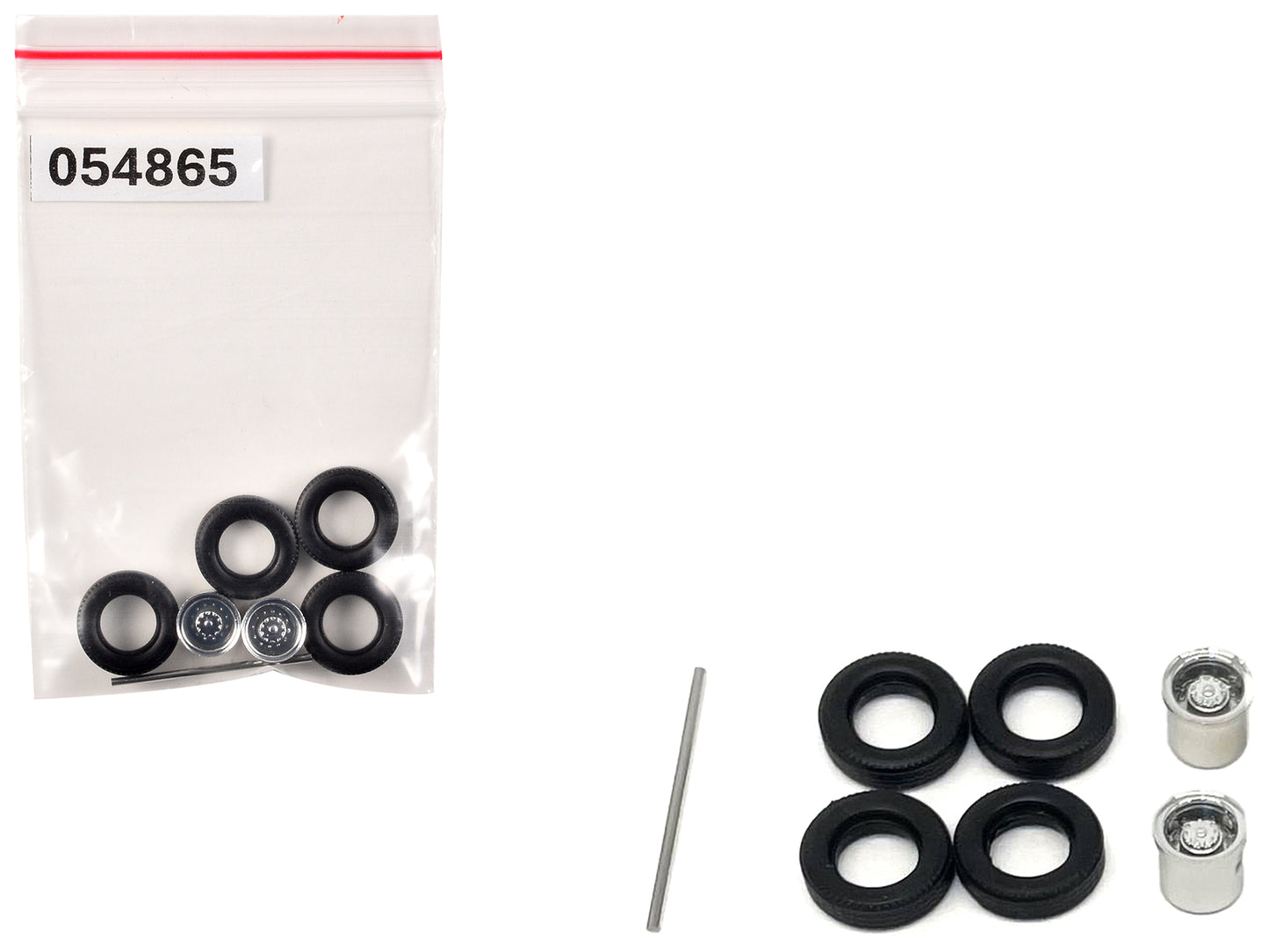 Rear Low Profile Wheelset Chrome 1/87 (HO) Plastic Model by Promotex-DiecastModeler.com