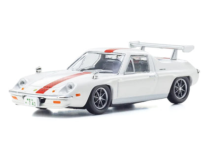 Lotus Europa RHD (Right Hand Drive) White with Red Stripe "The Circuit Wolf" Manga 1/64 Diecast Model Car by Kyosho-DiecastModeler.com