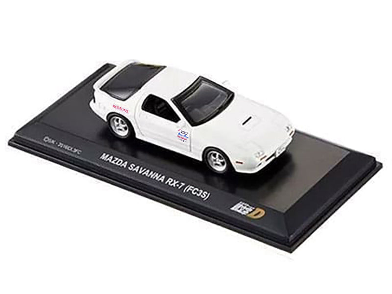 Mazda Savanna RX-7 (FC3S) RHD (Right Hand Drive) White "Initial D" Manga 1/64 Diecast Model Car by Kyosho-DiecastModeler.com