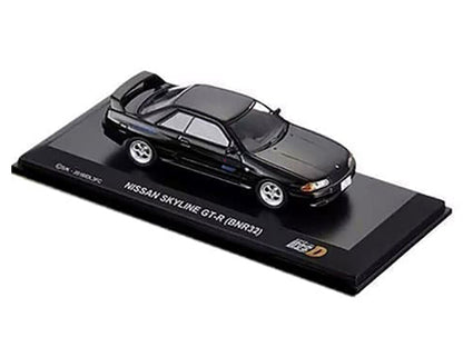 Nissan Skyline GT-R (BNR32) RHD (Right Hand Drive) Black "Initial D" Manga 1/64 Diecast Model Car by Kyosho-DiecastModeler.com